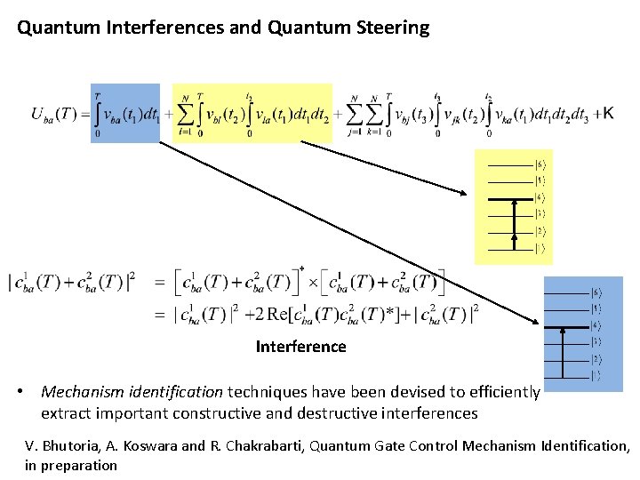 Quantum Interferences and Quantum Steering Interference • Mechanism identification techniques have been devised to