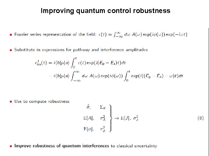 Improving quantum control robustness Check sign, fix in 