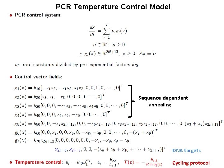 PCR Temperature Control Model Sequence-dependent annealing DNA targets Cycling protocol 