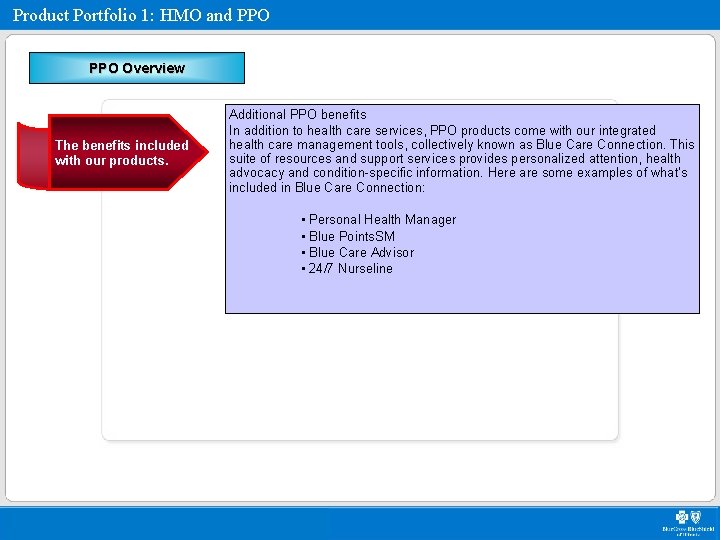 Product Portfolio 1: HMO and PPO Overview The benefits included with our products. Additional
