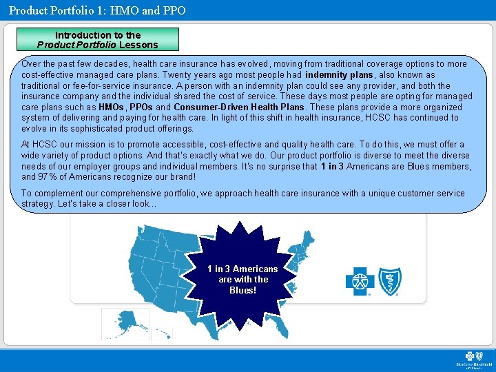 Product Portfolio 1: HMO and PPO Introduction to the Product Portfolio Lessons Over the