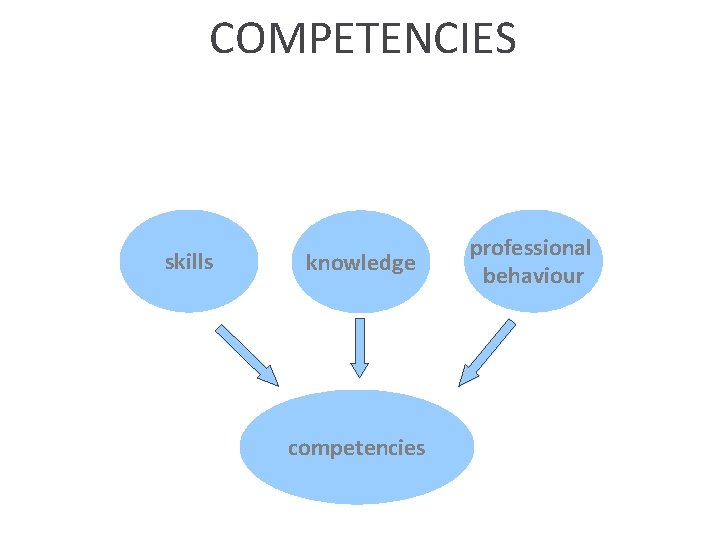 COMPETENCIES skills knowledge competencies professional behaviour 