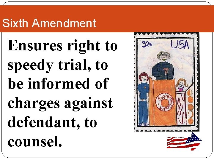 Sixth Amendment Ensures right to speedy trial, to be informed of charges against defendant,