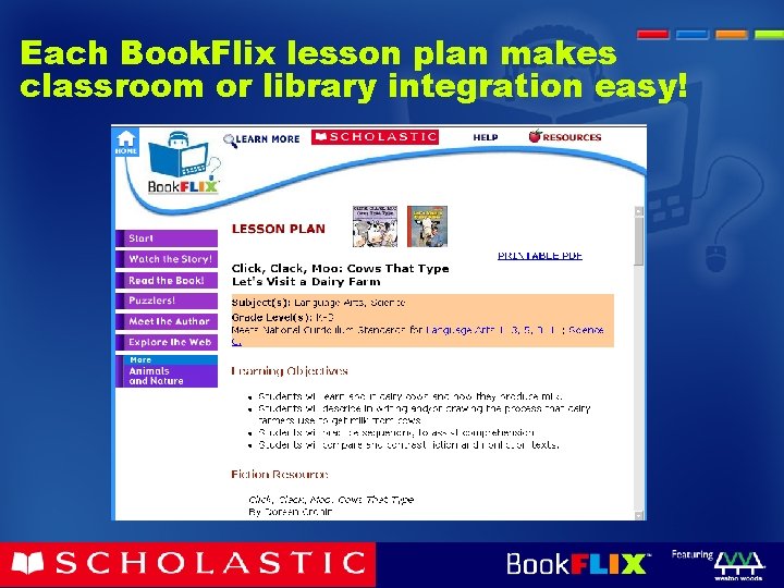 Each Book. Flix lesson plan makes classroom or library integration easy! 