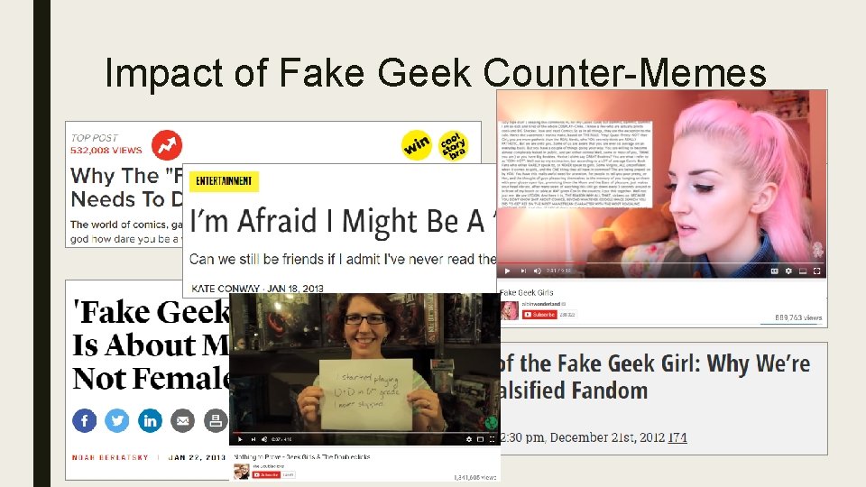 Impact of Fake Geek Counter-Memes 