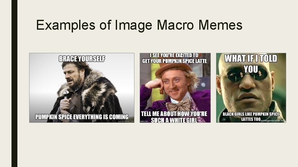 Examples of Image Macro Memes 