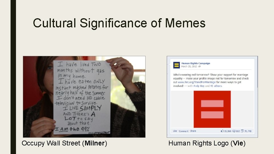 Cultural Significance of Memes Occupy Wall Street (Milner) Human Rights Logo (Vie) 