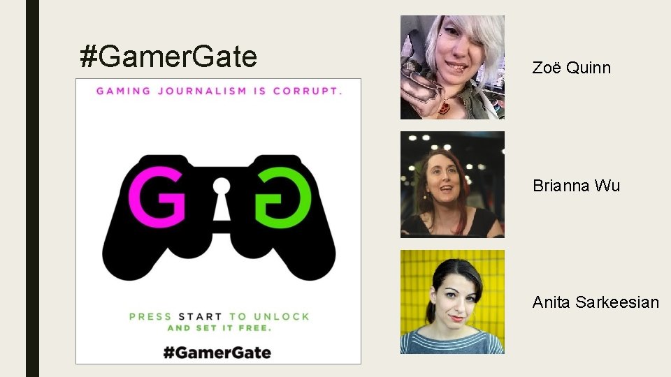 #Gamer. Gate Zoë Quinn Brianna Wu Anita Sarkeesian 