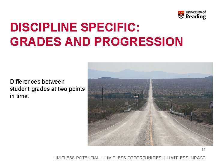 DISCIPLINE SPECIFIC: GRADES AND PROGRESSION Differences between student grades at two points in time.