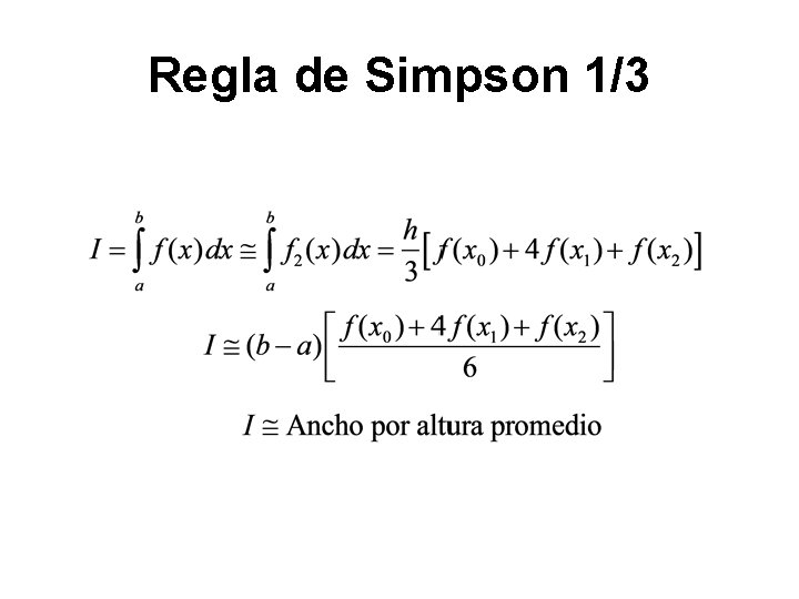 Regla de Simpson 1/3 