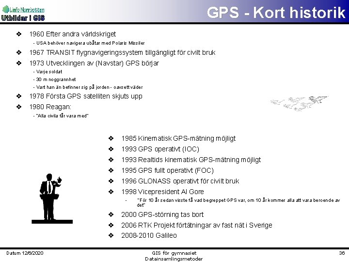 GPS - Kort historik v 1960 Efter andra världskriget - USA behöver navigera ubåtar