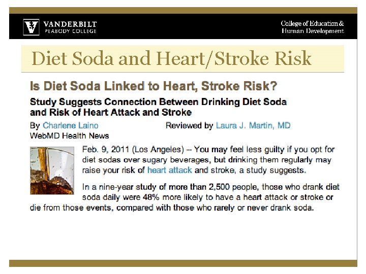 Diet Soda and Heart/Stroke Risk 