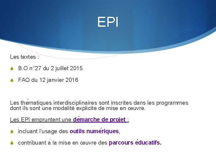 EPI Les textes : S B. O n° 27 du 2 juillet 2015 S