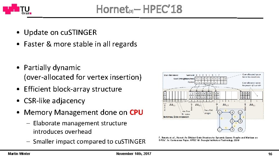 Hornet – HPEC’ 18 [3] • Update on cu. STINGER • Faster & more