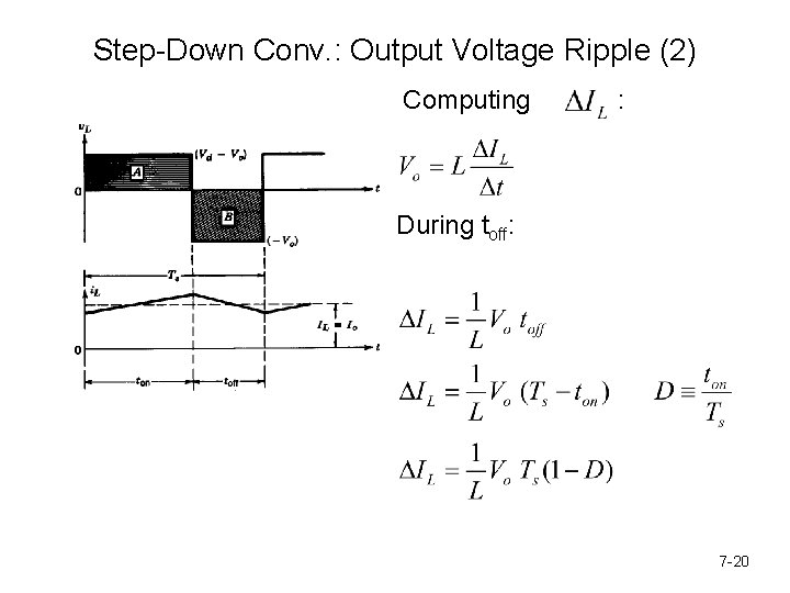 Step-Down Conv. : Output Voltage Ripple (2) Computing : During toff: 7 -20 