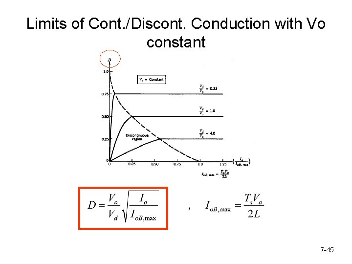 Limits of Cont. /Discont. Conduction with Vo constant 7 -45 