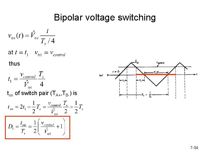 Bipolar voltage switching thus ton of switch pair (TA+, TB-) is 7 -54 