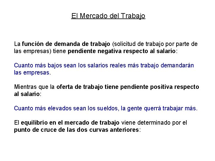 El Mercado del Trabajo La función de demanda de trabajo (solicitud de trabajo por El Mercado del Trabajo La función de demanda de trabajo (solicitud de trabajo por