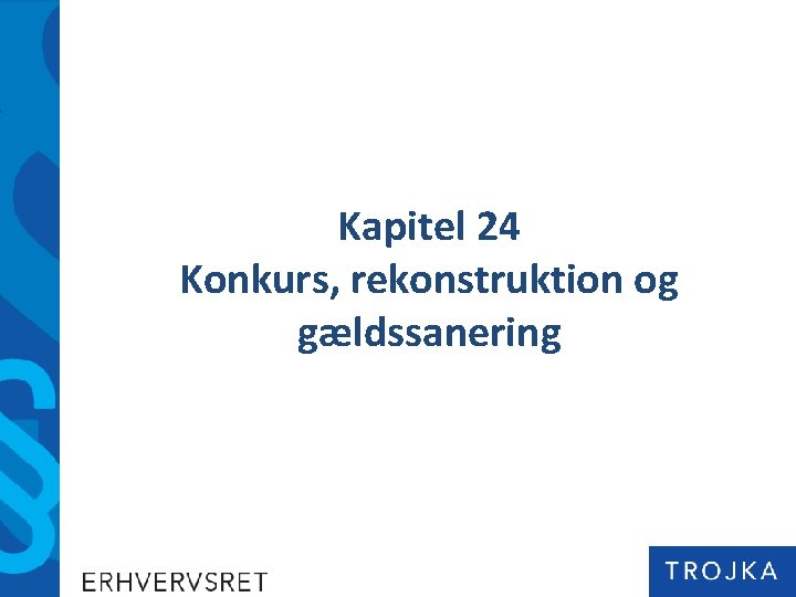 Kapitel 24 Konkurs, rekonstruktion og gældssanering 