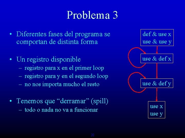 Problema 3 • Diferentes fases del programa se comportan de distinta forma def &