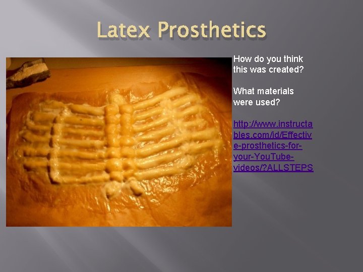 Latex Prosthetics How do you think this was created? What materials were used? http: