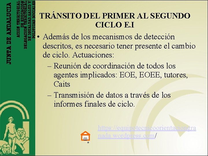 ACIÓN TERRITORIAL DE EDUCACIÓN DELEGACIÓN TERRITORIAL DE IGUALDAD, SALUD Y POLITICAS SOCIALES JUNTA DE