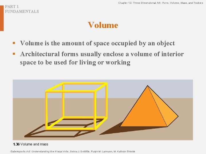 Chapter 1. 2 Three Dimensional Art: Form, Volume, Mass, and Texture PART 1 FUNDAMENTALS