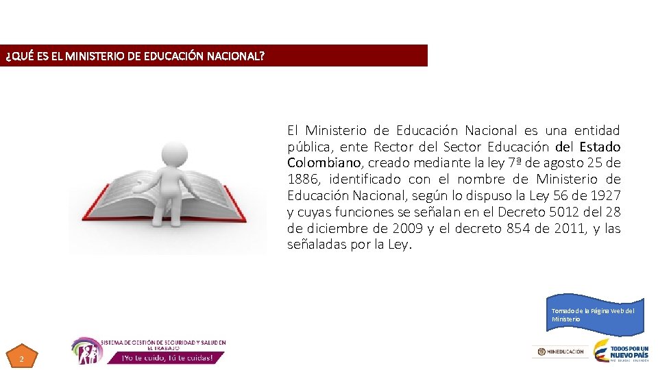 ¿QUÉ ES EL MINISTERIO DE EDUCACIÓN NACIONAL? El Ministerio de Educación Nacional es una ¿QUÉ ES EL MINISTERIO DE EDUCACIÓN NACIONAL? El Ministerio de Educación Nacional es una