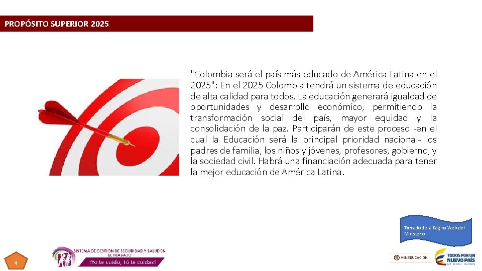PROPÓSITO SUPERIOR 2025 "Colombia será el país más educado de América Latina en el PROPÓSITO SUPERIOR 2025 "Colombia será el país más educado de América Latina en el