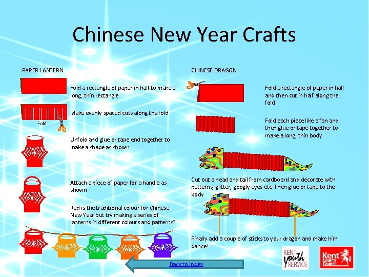 Chinese New Year Crafts PAPER LANTERN CHINESE DRAGON Fold a rectangle of paper in