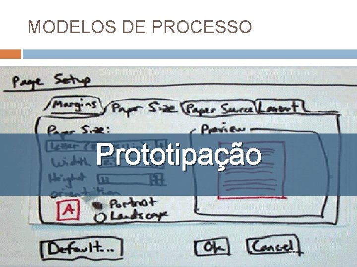 MODELOS DE PROCESSO Prototipação 37 MODELOS DE PROCESSO Prototipação 37