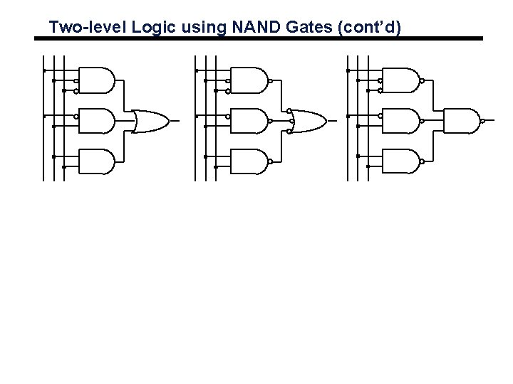 Two-level Logic using NAND Gates (cont’d) 