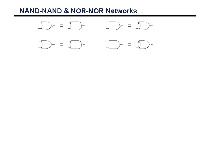 NAND-NAND & NOR-NOR Networks 