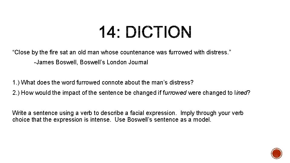 “Close by the fire sat an old man whose countenance was furrowed with distress.