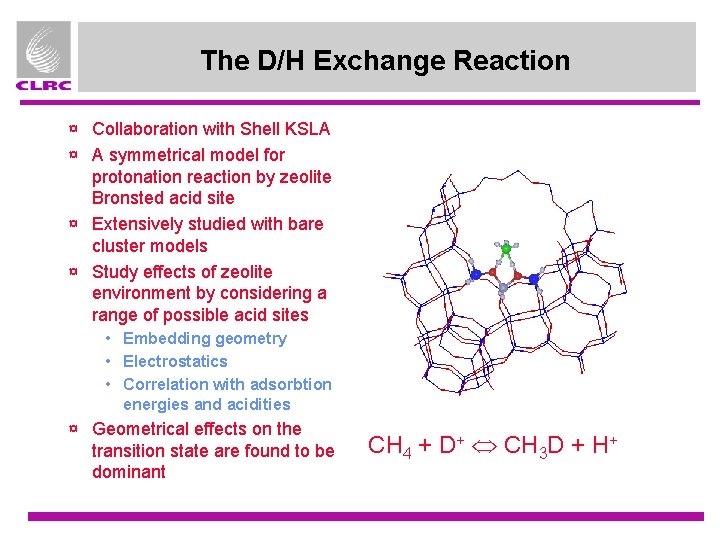 QMMM Modelling Lecture 3 Some Application Examples Workshop