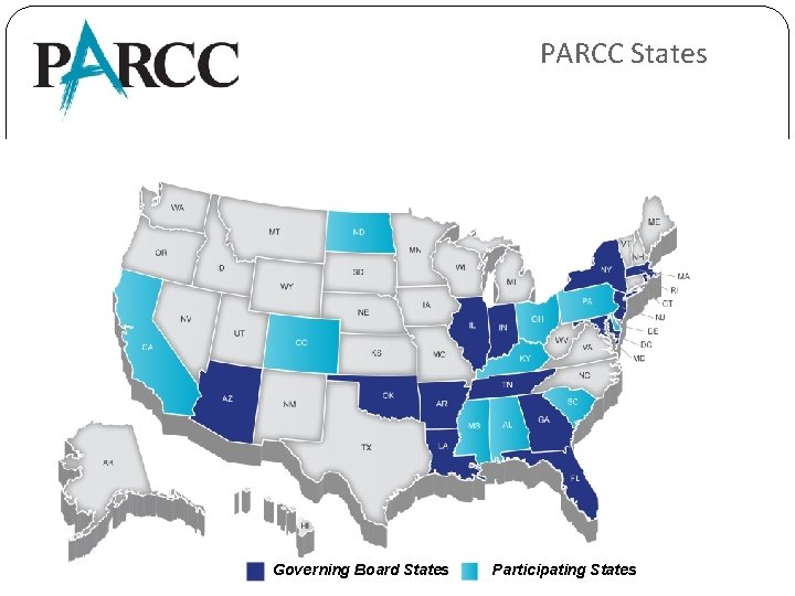 PARCC States 3 Governing Board States Participating States. Board States Governing Participating States 