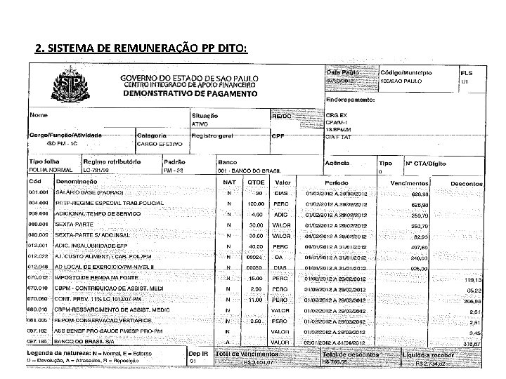 2. SISTEMA DE REMUNERAÇÃO PP DITO: 