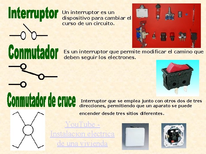 Un interruptor es un dispositivo para cambiar el curso de un circuito. Es un