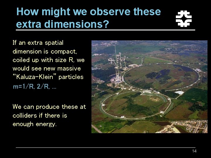 How might we observe these extra dimensions? If an extra spatial dimension is compact,