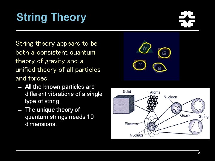 String Theory String theory appears to be both a consistent quantum theory of gravity