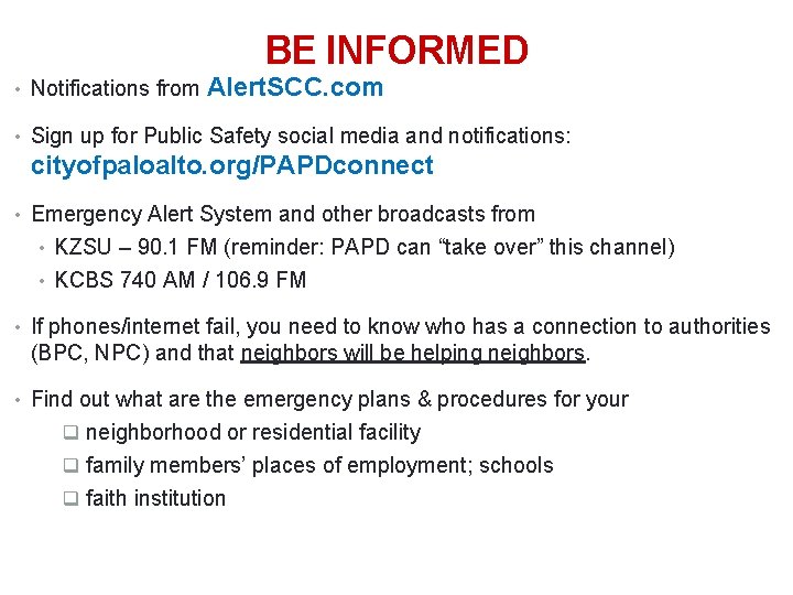 19 BE INFORMED • Notifications from Alert. SCC. com • Sign up for Public