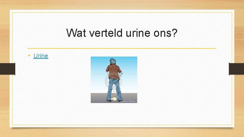 Wat verteld urine ons? • Urine 
