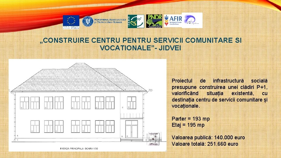 „CONSTRUIRE CENTRU PENTRU SERVICII COMUNITARE SI VOCATIONALE”- JIDVEI Proiectul de infrastructură socială presupune construirea