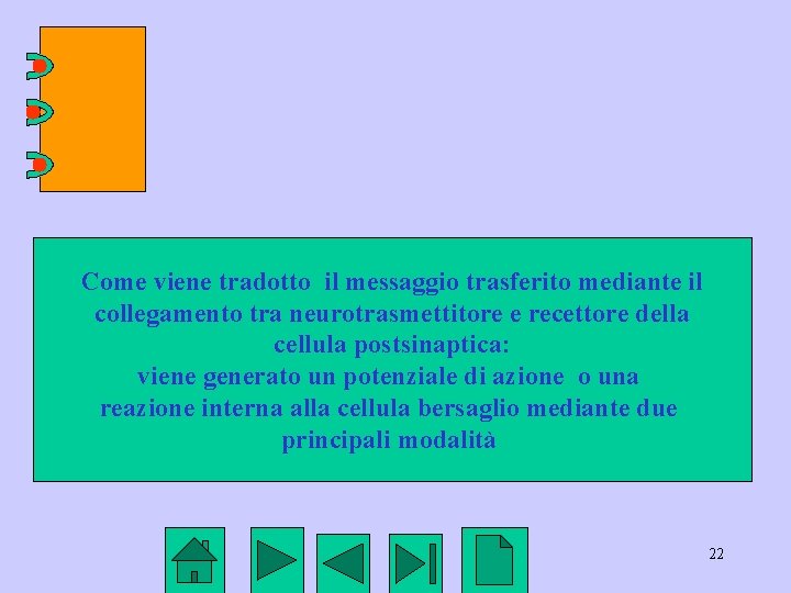 Come viene tradotto il messaggio trasferito mediante il collegamento tra neurotrasmettitore e recettore della