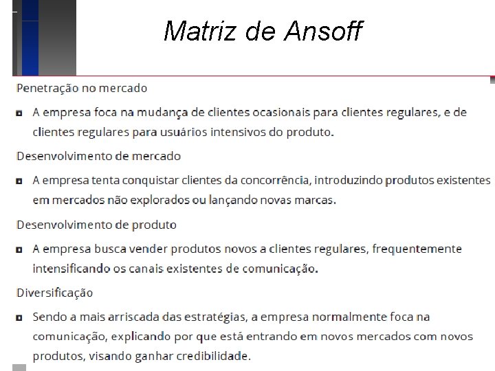 Matriz de Ansoff 