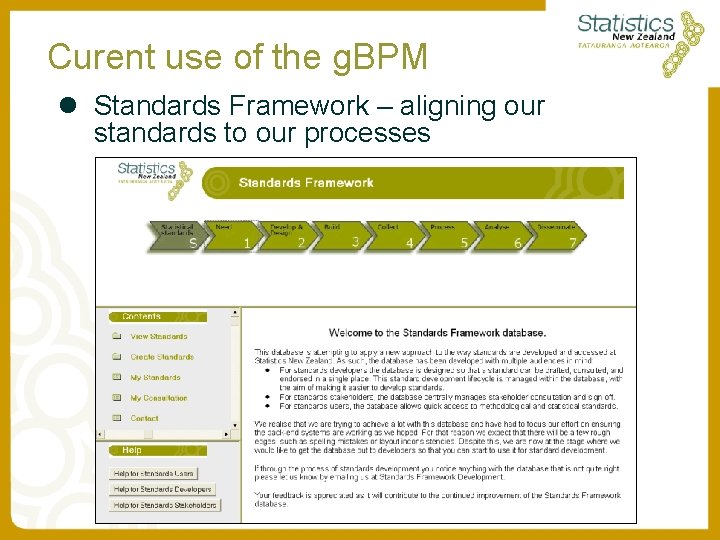 Curent use of the g. BPM l Standards Framework – aligning our standards to Curent use of the g. BPM l Standards Framework – aligning our standards to