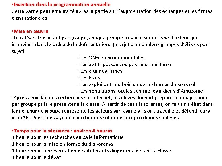  • Insertion dans la programmation annuelle Cette partie peut être traité après la