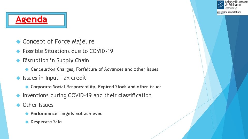 Agenda Concept of Force Majeure Possible Situations due to COVID-19 Disruption in Supply Chain