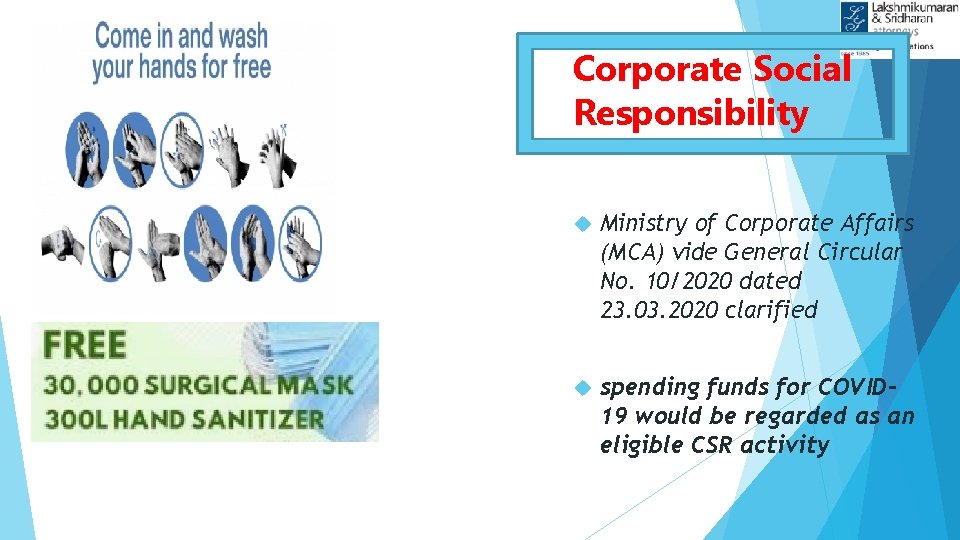 Corporate Social Responsibility Ministry of Corporate Affairs (MCA) vide General Circular No. 10/2020 dated