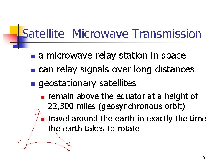 Satellite Microwave Transmission n a microwave relay station in space can relay signals over